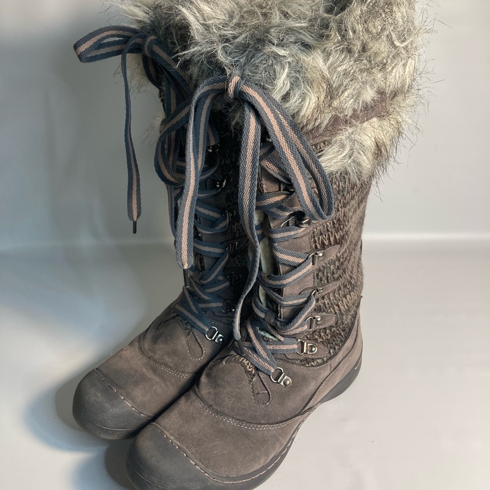 Muk Luks Grey tall winter boots 9